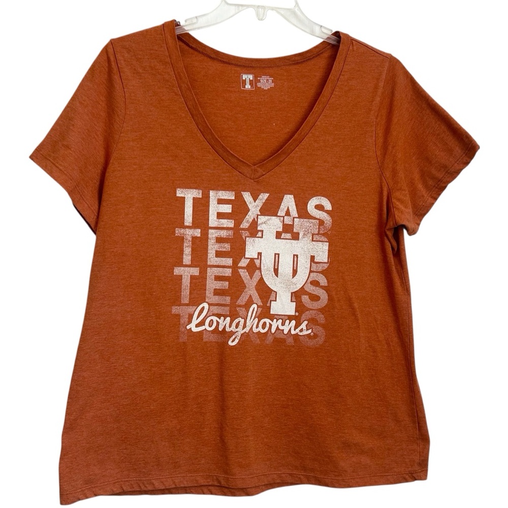 TEXAS LONGHORNS Logo V-Neck Tee Shirt